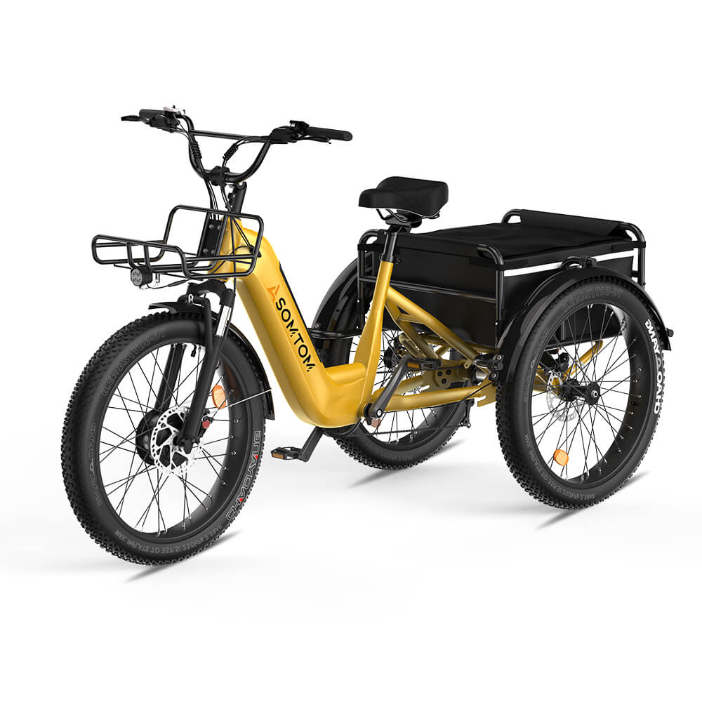 Whale E Trike Durable High Capacity Electric Cargo Tricycle Yellow